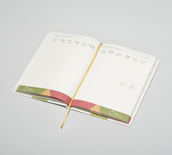 MN31-CAL-APPLE Mindnotes® Kalenderbuch im Newapple Papiercover Einband